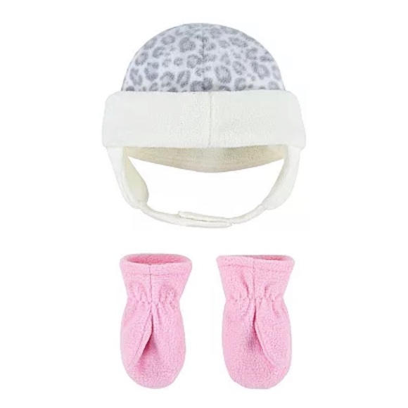 NWT Toddler Nike Leopard Trapper Hat & Mittens Set - Picture 3 of 6